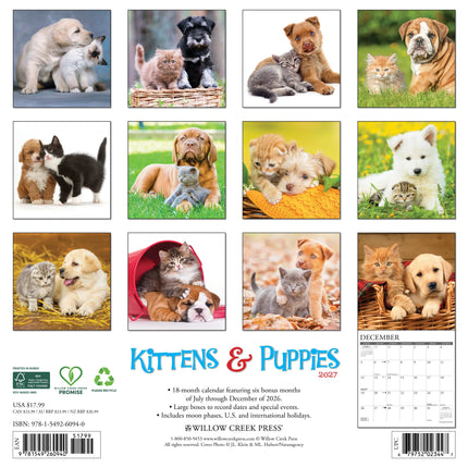 Willow Creek Kittens en Puppies Kalender 2027
