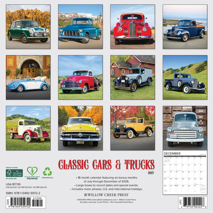 Willow Creek Klassieke Auto's en Trucks Kalender 2027