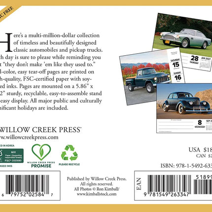 Willow Creek Klassieke Auto's en Vrachtwagens Scheurkalender 2027 Boxed