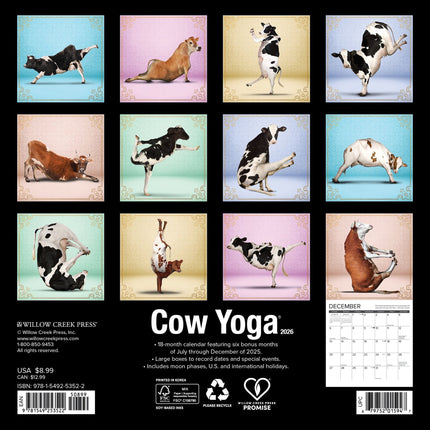 Willow Creek Koeien Yoga Kalender 2026 Mini