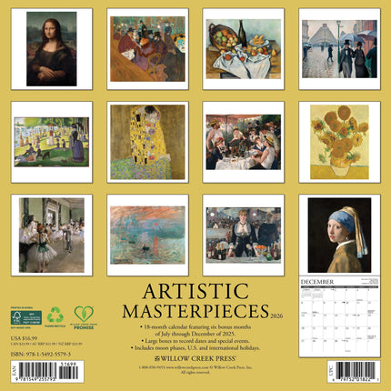Willow Creek Kunstzinnige Meesterwerken Kalender 2026