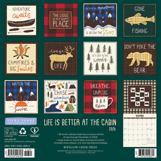 Willow Creek Life Is Better in the Cabin Kalender 2025