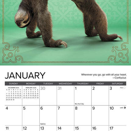 Willow Creek Luiaard Yoga Kalender 2026 Mini
