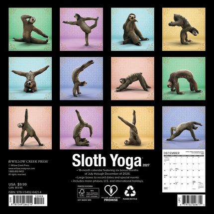 Willow Creek Luiaard Yoga Kalender 2027 Mini