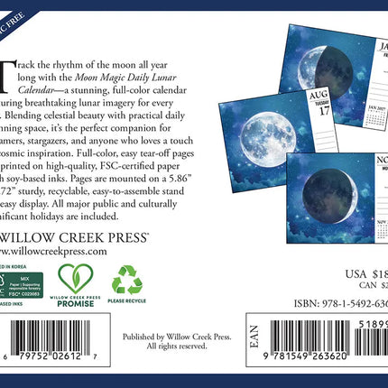 Willow Creek Maan Magie Scheurkalender 2027 Boxed