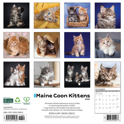 Willow Creek Maine Coon Kittens Kalender 2026