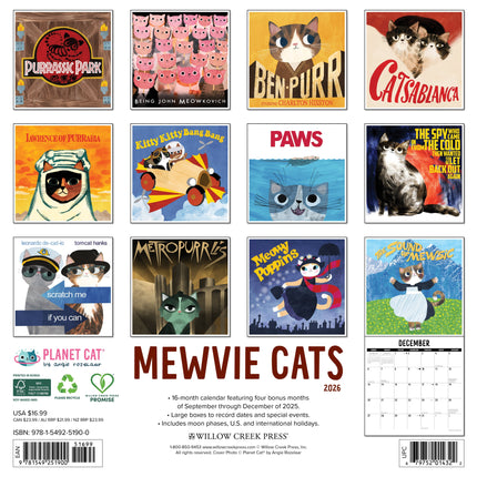 Willow Creek Mewvie Katten Kalender 2026