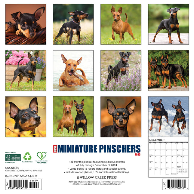 Willow Creek Miniatuur Pinscher Kalender 2025