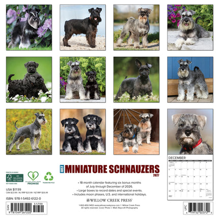 Willow Creek Miniatuur Schnauzer Kalender 2027
