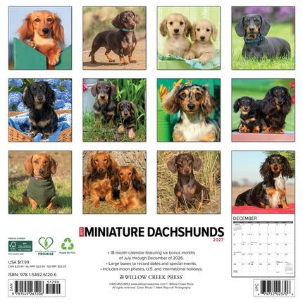 Willow Creek Miniatuur Teckel Kalender 2027