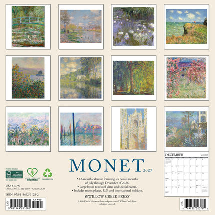Willow Creek Monet Kalender 2027