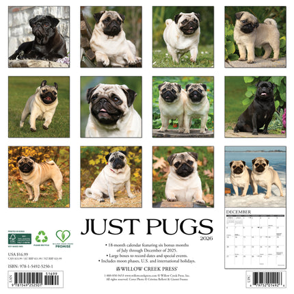 Willow Creek Mopshond Kalender 2026