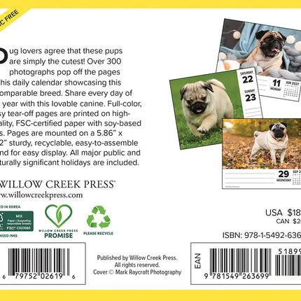 Willow Creek Mopshond Scheurkalender 2027 Boxed