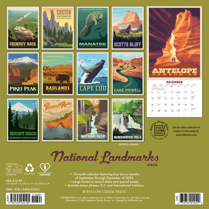 Willow Creek National Landmarks (ADG) Kalender 2027