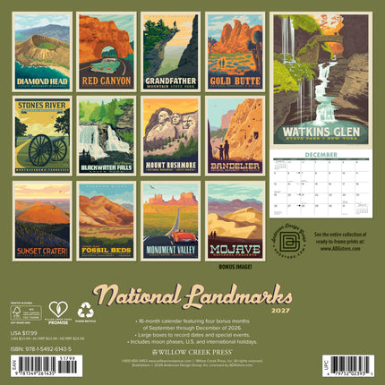 Willow Creek National Landmarks (ADG) Kalender 2027