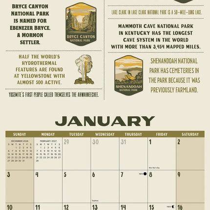 Willow Creek National Park (Trivia) Kalender 2027
