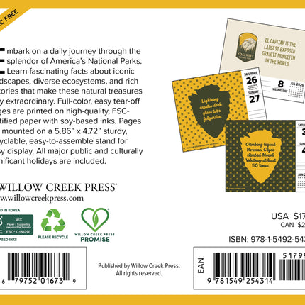 Willow Creek National Park (Trivia) Scheurkalender 2026 Boxed
