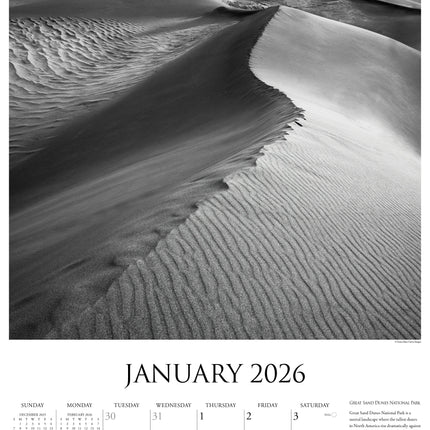 Willow Creek National Parks (Zwart/Wit) Kalender 2026