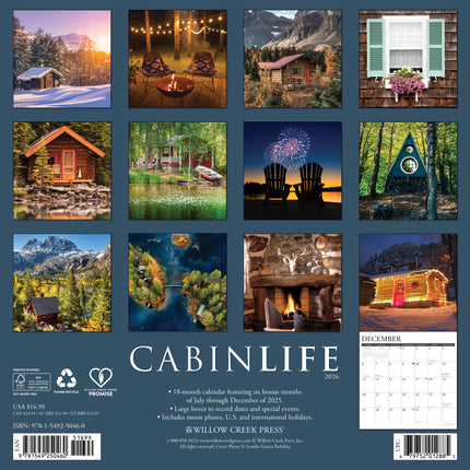 Willow Creek Natuurhuisjes Kalender 2026