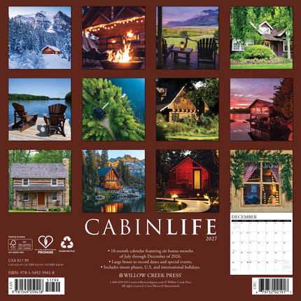 Willow Creek Natuurhuisjes Kalender 2027