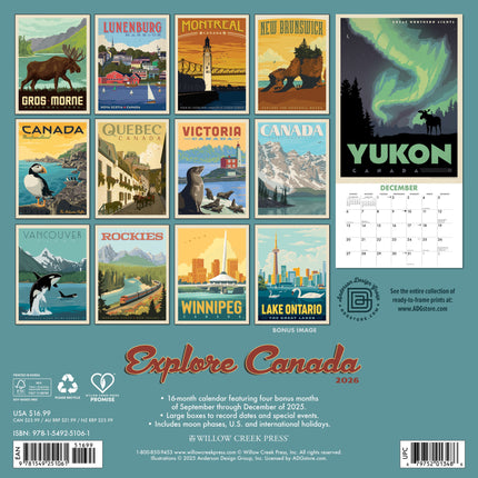 Willow Creek Ontdek Canada (ADG) Kalender 2026