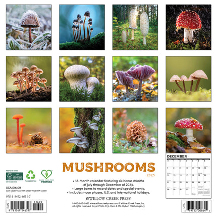 Willow Creek Paddenstoelen Kalender 2025