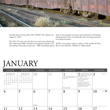 Willow Creek Pennsylvania Spoorweg Kalender 2027