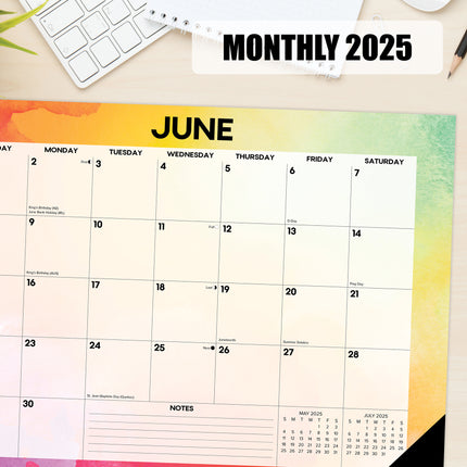 Willow Creek Regenboog Desk Pad Kalender 2025 Smal