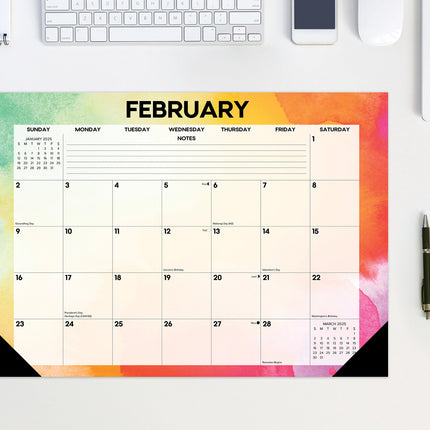 Willow Creek Regenboog Desk Pad Kalender 2025 Smal
