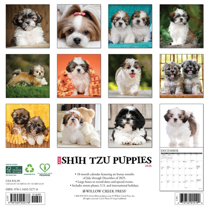 Willow Creek Shih Tzu Puppies Kalender 2026