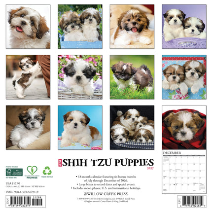 Willow Creek Shih Tzu Puppies Kalender 2027