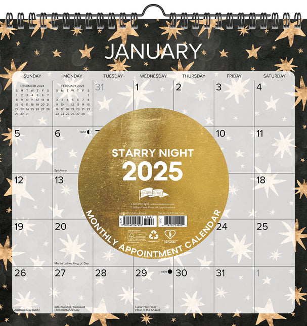 Willow Creek Sterrenhemel Spiraal Kalender 2025