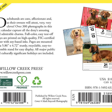 Willow Creek Teckel Scheurkalender 2027 Boxed