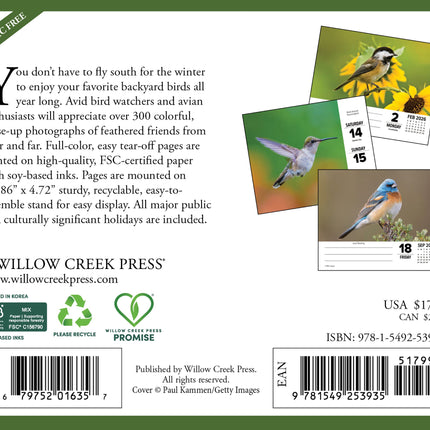 Willow Creek Tuinvogels Scheurkalender 2026 Boxed