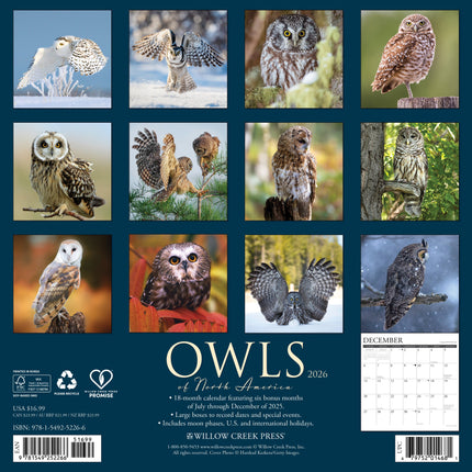 Willow Creek Uilen Kalender 2026