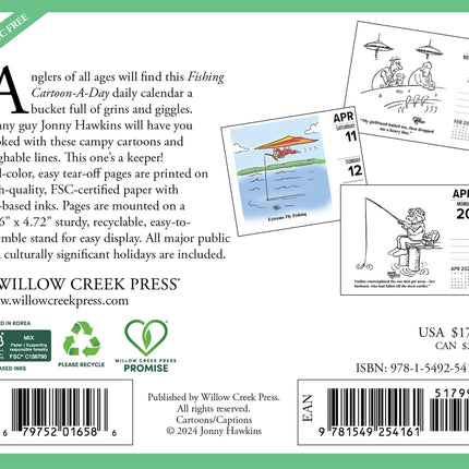 Willow Creek Vissen Cartoon Scheurkalender 2026 Boxed