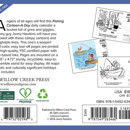 Willow Creek Vissen Cartoon Scheurkalender 2027 Boxed