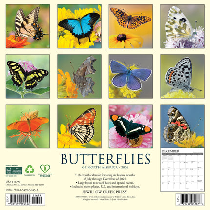 Willow Creek Vlinder Kalender 2026