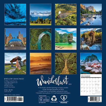 Willow Creek Wanderlust Kalender 2025 Mini