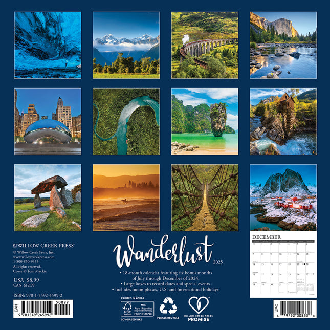 Willow Creek Wanderlust Kalender 2025 Mini
