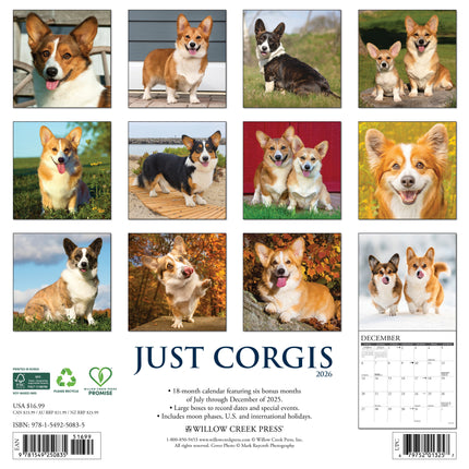 Willow Creek Welsh Corgi Kalender 2026
