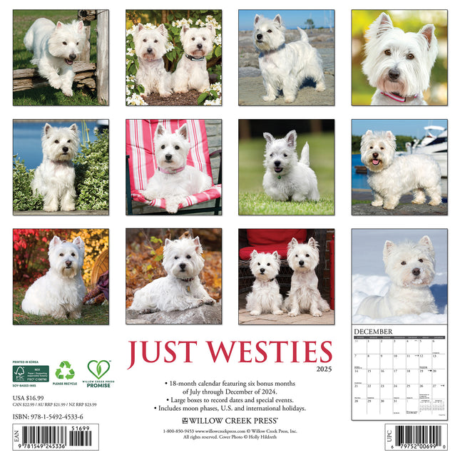 Willow Creek West Highland White Terrier Kalender 2025