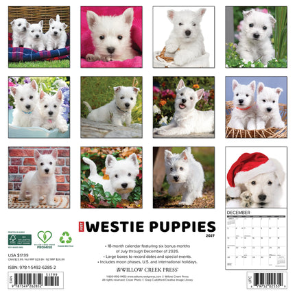 Willow Creek West Highland White Terrier Puppies Kalender 2027
