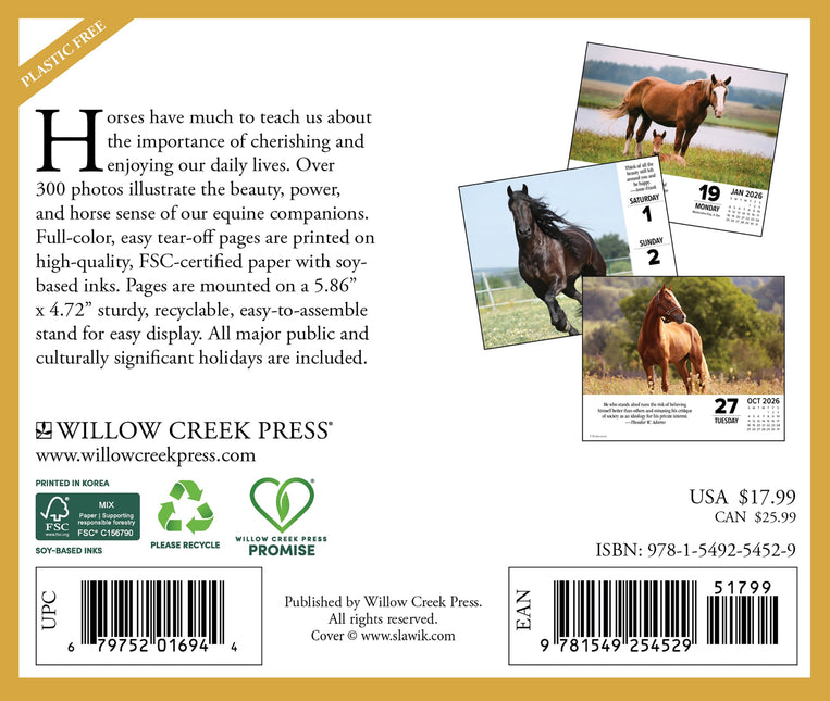 Willow Creek What Horses Teach Us Scheurkalender 2026 Boxed