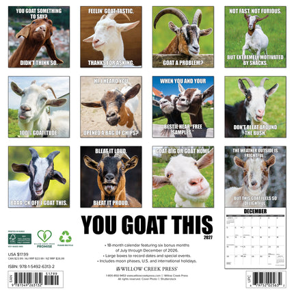 Willow Creek You Goat This Kalender 2027