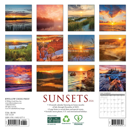 Willow Creek Zonsondergang Kalender 2026 Mini