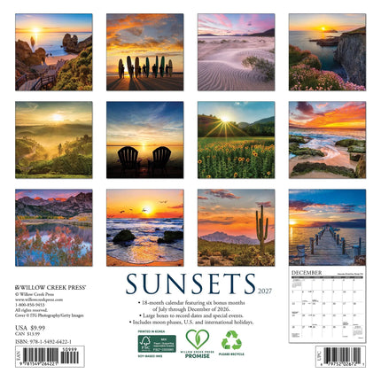 Willow Creek Zonsondergang Kalender 2027 Mini